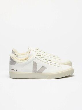 Veja Campo Furred Leather White Light Grey